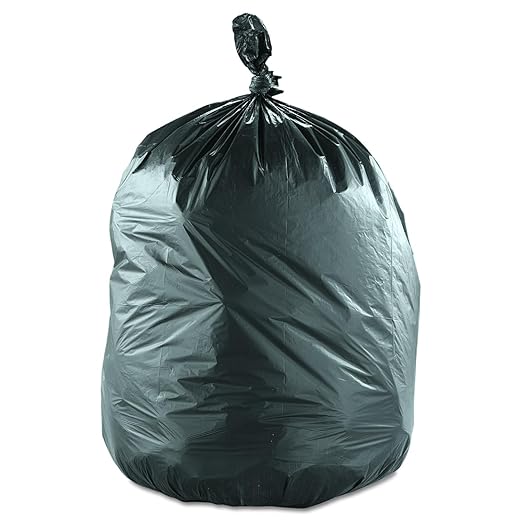 Inteplast VALH3860K22 HDPE Waste Can Liner 0. 74 Mil Star Seal 38 x 58 Black (6 Pack of 25)