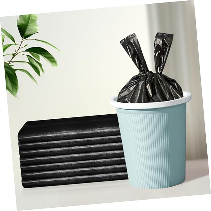 200pcs Thickened Plastic Trash Bags Heavy-duty Kitchen and Bathroom Garbage Liners Black Multipurpose Office Waste Disposal Leak-resistant