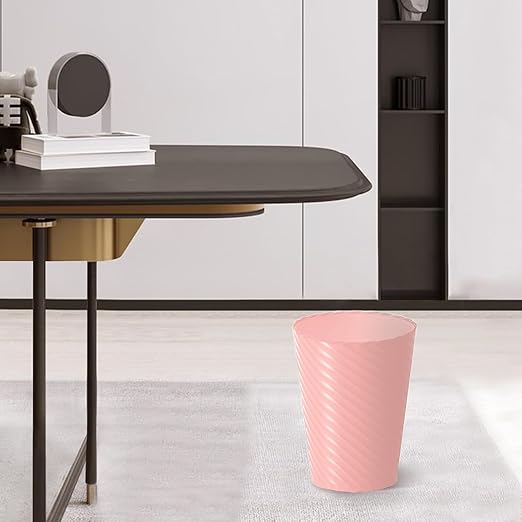 Bathroom Trash Can 3 Pack 1.8 Gallons Small Trash Can with Trash Bags Bathroom Garbage Can Plastic Trash Bin Round Waste Basket for Bedroom Office Room (White Pink Grey)