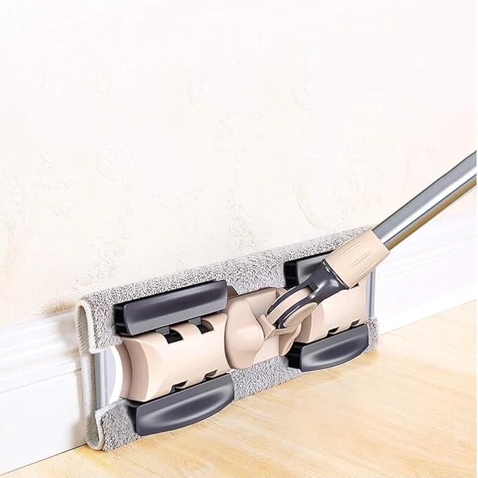 360 Degree Spin Mop with Microfiber Pads Flat Mop Floor Telescopic Handle Home Kitchen Floor Cleaner Wood Ceramic