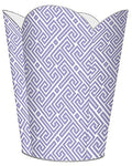 Marye-Kelley WB2657 - Lavender &amp White Fret Pattern Wastepaper Basket