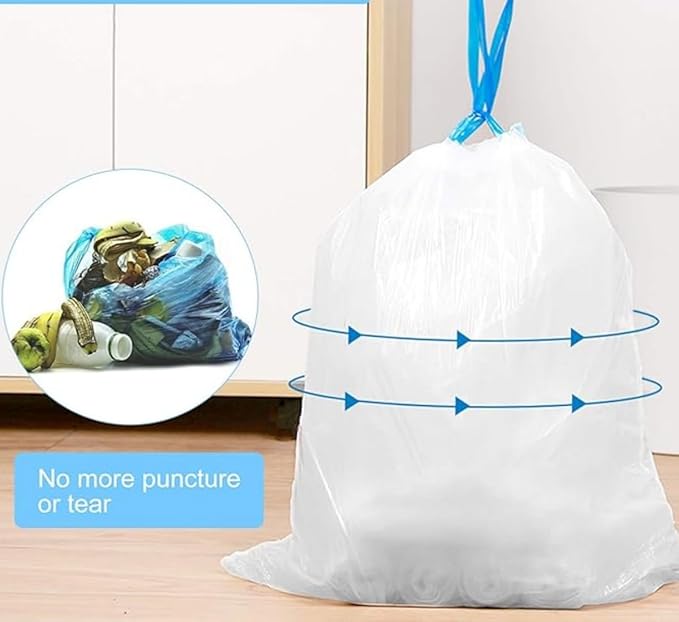 21 Gallon Trash Bags Drawstring 1.7 Mil Thick Big Tall heavy duty White Garbage Bags Resists Tears LeaksRoll for Kitchen Outdoor Cans &amp Household UseCommercial Use 80 Liter 108 Count