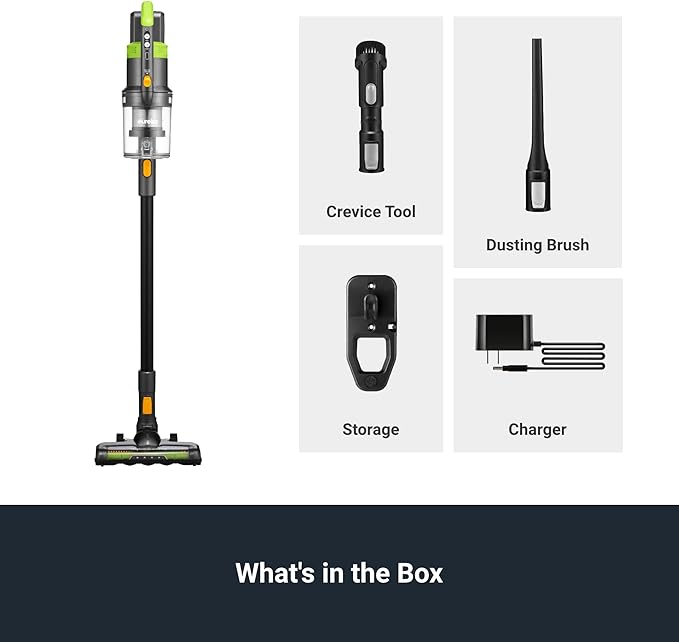Eureka RapidClean Pro Cordless Vacuum Cleaner for Hard Floors Lightweight Stick Vacuum LED Headlights Convenient Stick and Handheld Vac Green NEC285GR