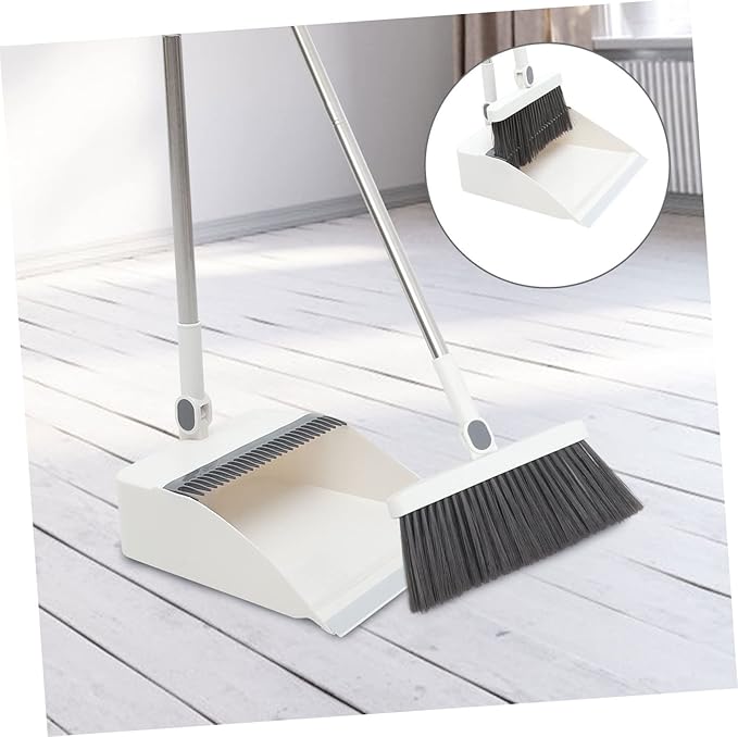 STOBAZA 1 Set Broom Dustpan Set Tool Sets for Metal Dustpan Standing Dustpan Lobby Dustpan with Broom Floor Scrub Brush Broom with Dustpan Garbage Shovel Broom and Shovel Set Shovel