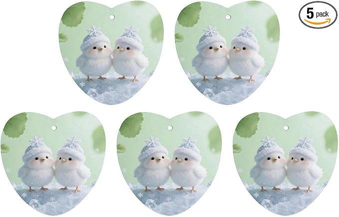 5PCS Car Air Freshener Hanging Personalized Double Sided Snowy Chicks Car Fresheners Long Lasting New Cars Scents Cute Automotive Freshies for Closets Drawers (tea)