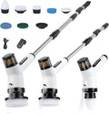 11 in 1 Electric Spin Scrubber Cordless Shower Scrubber with 2 Adjustable Speeds Spray Shower LED Display Shower Cleaner Brush with Long Handle for Bathroom Floor Tub Tile Toilet IPX7 Waterproof