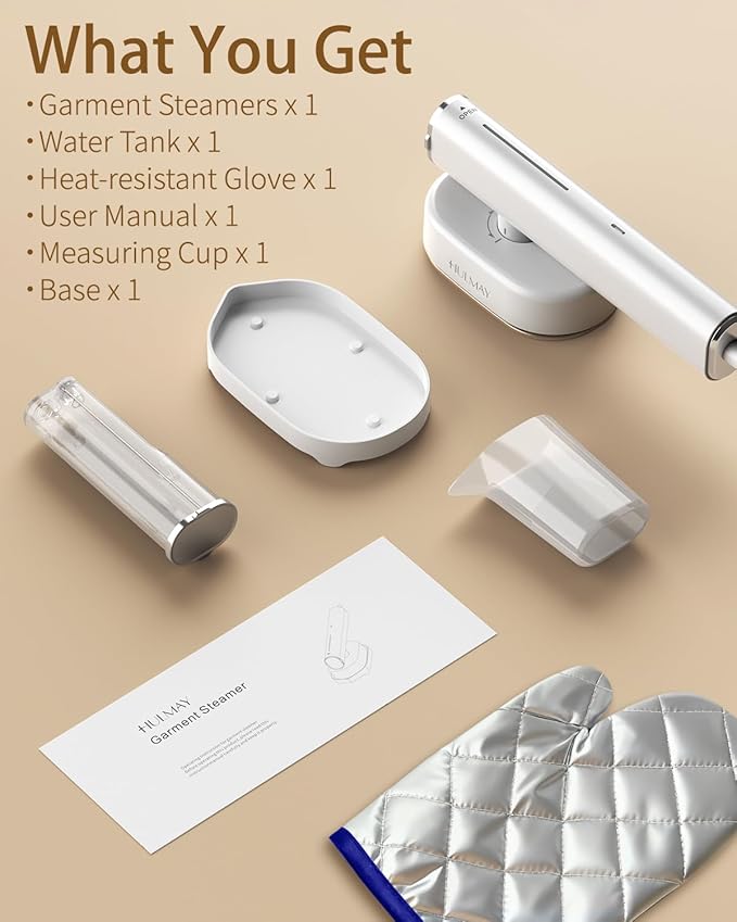 Steamer for Clothes 2-in-1 Steam Iron for Clothes 1200W Handheld Steamer 10s Heat-Up Travel Steamer Fast Wrinkle Removal Portable Garment Steamer for Home - White 110-120V