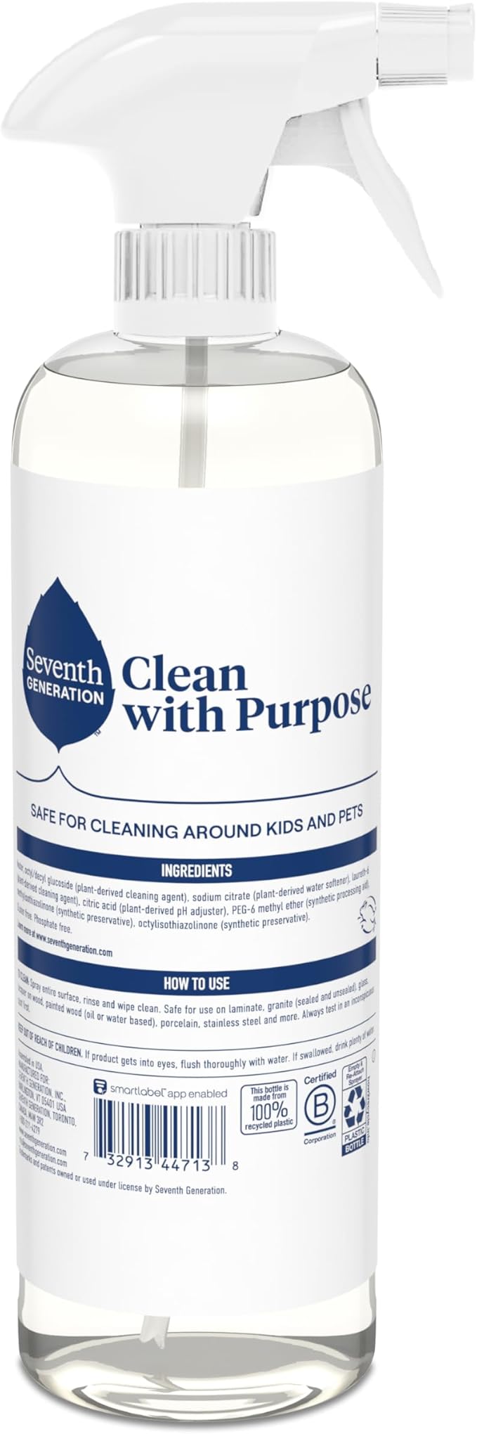 Seventh Generation All Purpose Cleaner Biodegradable Formula Free &amp Clear 23 oz (Pack of 4)