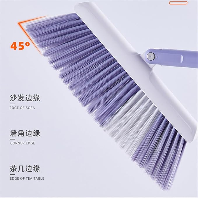 Windproof Dustpan Sweeper Set Foldable Easy to Store Standing Household with Hanging Teeth Rotatable