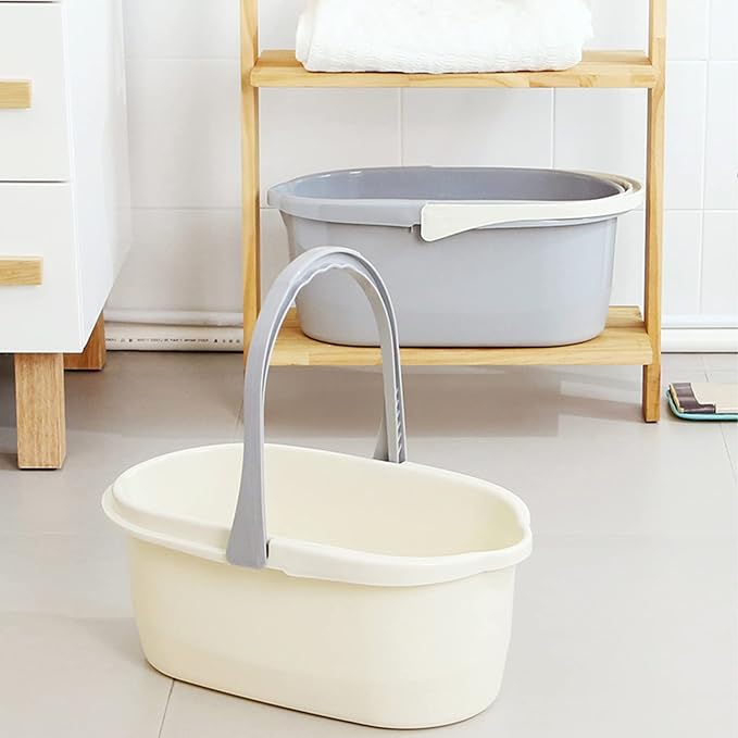 Haundry 4.5 Gallon Cleaning Bucket Good Grips Household Mop Bucket for Cleaning Supplies Cleaning Caddy Organizer Basket with Handle 17.1L White