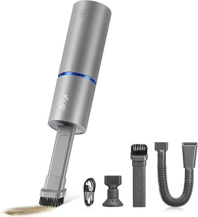 Brigii Mini Handheld Vacuum Cordless 3 in 1-Car Vacuum &amp Air Duster &amp Hand Pump Portable Rechargeable Cleaner for Car Interior Small Spaces Crevices-Y120 Pro