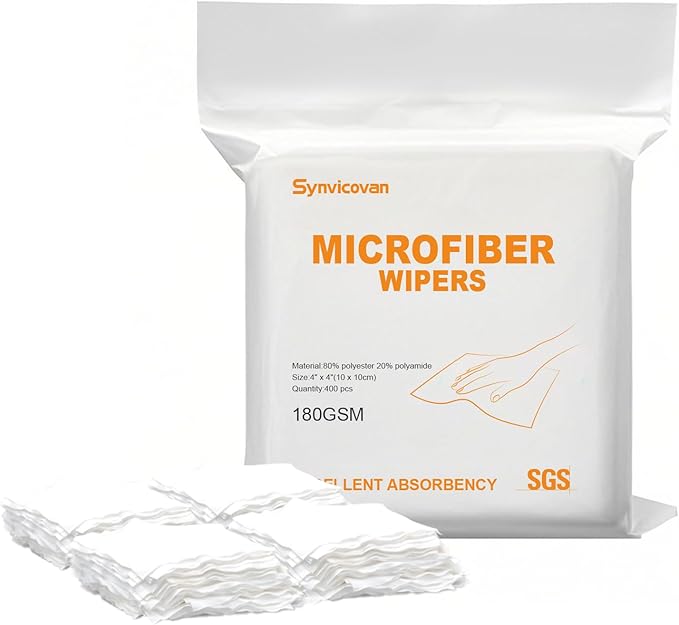 Microfiber Wipes 4x4(400 PcsClass 100 180GSM) Superfine Lint Free Cloths Cleaning and Drying Cloths Reusable Ultra Absorbent for All Surface Types