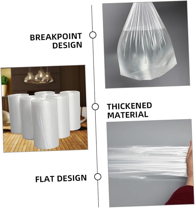NUOBESTY 6 Rolls Thickened Plastic Trash Bags 45x50cm Sturdy Kitchen and Bathroom Garbage Bags for Home Small Trash Can Liners Multipurpose