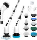 Electric Spin Scrubber for Cleaning 9 in 1 Changeable Bathroom Scrubber with Power Display Long Cordless Cleaning Brush Cordless Shower Cleaner Brush for Bathtub Kitchen Wall Cleaning