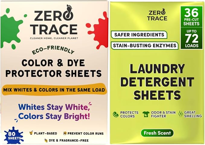 Zero Trace Color Catcher Sheets and Fresh Scent Laundry Bundle
