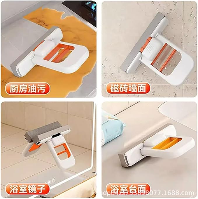 Multi-Functional Handheld mini mop for Lazy People no Need to wash by Hand mini Kitchen Desktop Sponge Absorbent mini mop (Two Small mops on The Desktop)