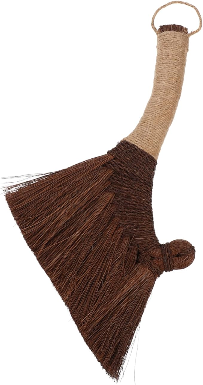 Small Asian Soft Broom Desk Dust Mop Traditional Straw Brush Hand Whisk for Cleaning