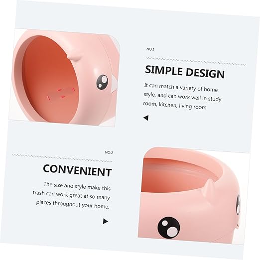 Happyyami Cute Boys and Girls Decorative Trash Can Cartoon Dinosaur Wastebasket Clamp Ring Small Waste Basket for Bedroom