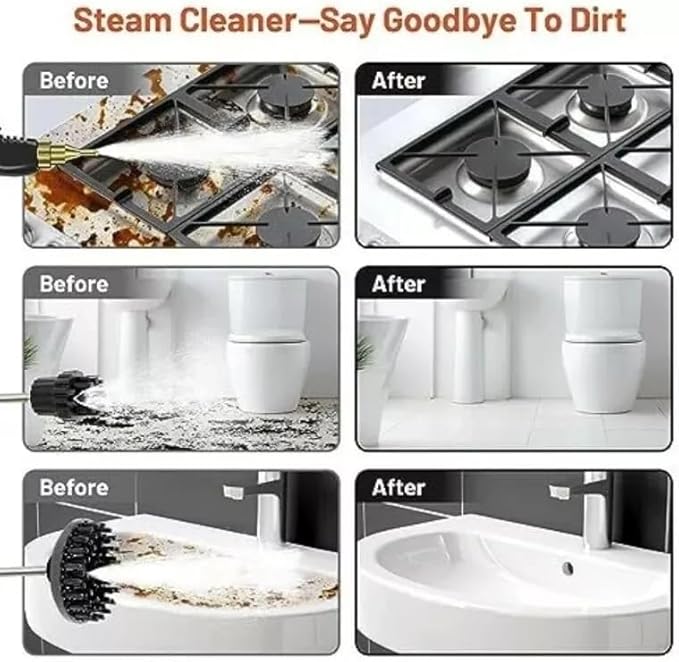 High Pressure Steam Cleaner Handheld Steam Cleaner for Home Kitchen Cleaning Hardwood Floor Furniture Car Bathroom Grout and Tile 1500W 6 Adjustable Steam Setting