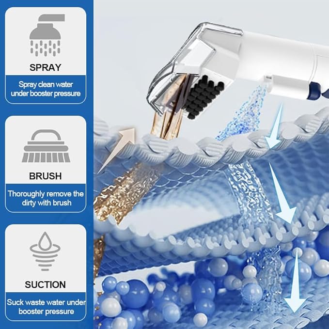 Carpet Cleaner Machine 16Kpa Portable Deep Cleaner with 62oz Tank and for Carpets Upholstery Pet HairExtension Hose