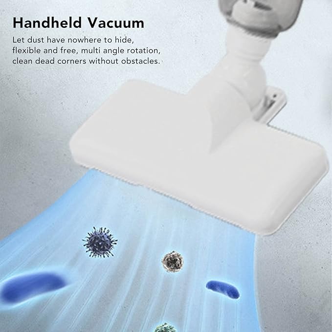 Cordless Handheld Vacuum Cleaner USB Charging Wet Dry Use 6000Pa Suction for Home Car White