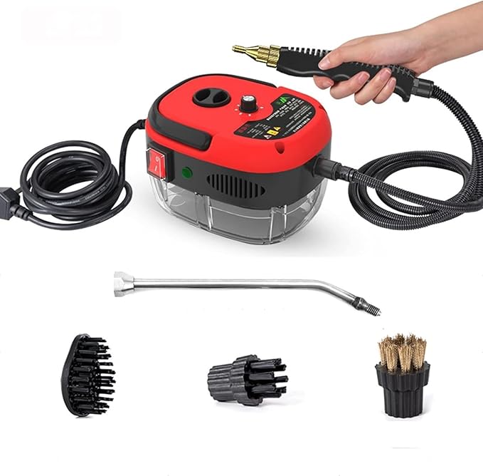 Hand-held Portable Steam Cleaning Machine Automatic Pumping for Kitchen Bathroom Furniture Car Detailing SeatWhite