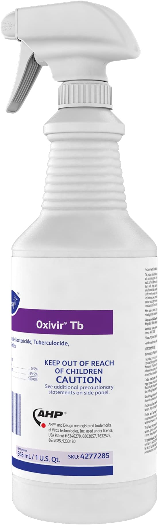 Diversey - Oxivir Tb Ready-To-Use Disinfectant Cleaner (4277285) - 32 Oz (Pack of 2 Bottles + 2 Spray Triggers)