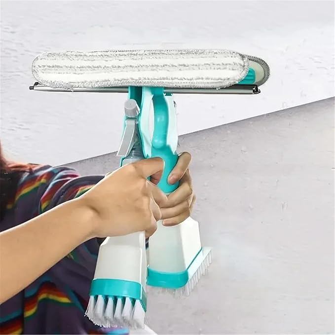 Glass Cleaner Kit: SprayCleaning Brush for Floors Walls Tiles Windows - Multifunctional