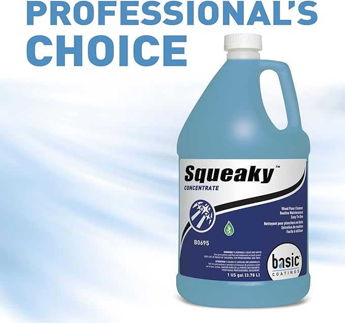 Basic Coatings Squeaky Cleaner Concentrate | Hardwood Laminate Floor Cleaner | No Residue | Cleans Tough Dirt and Grease | 1 gal