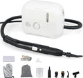COSTWAY 1500W Portable Steam Cleaner Household Steamer with 34 oz/1 L Water Tank Multipurpose Pressurized Steam Cleaning Machine for Car Upholstery Kitchen Bathroom Grout &amp Tile White