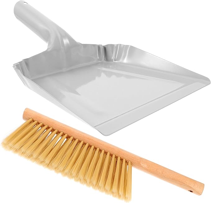 UPKOCH 1set Handheld Dust Brush with Wooden Handle Small Whisk Broom Dustpan for Bed Sofa Furniture Cleaning Compact Portable Design for Home Use