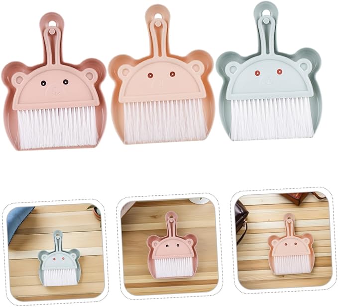 Mini Desktop Broom and Dustpan Set 6pcs with Tiny Brush for Table and Keyboard Cleaning Portable Handheld Dustpan and Brush Kit for Home and Office Use