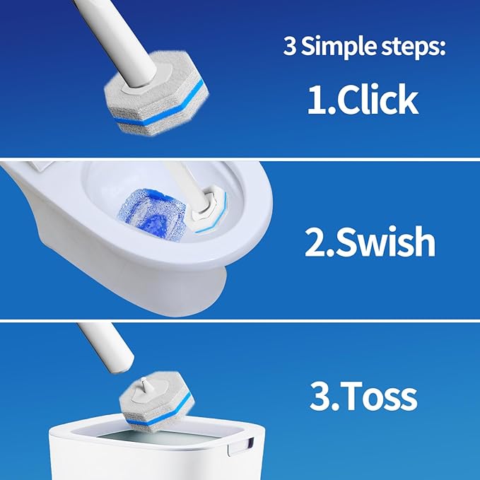 60pc Refills Disposable Toilet mats Brush Cleaning System Toilet Cleaning Brush 60 Replacement Brush Heads No Handle or BaseToliet Wand RefillsToilet Bowl Clean Refill PadsToilet Scrubber Refill