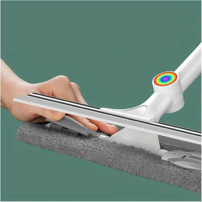 Telescopic Pole Window Washing Cleaning Mop Long-Handled Brush Cleaner For Home Use 2-in-1 For Bathrooms(1mop 2cloth)