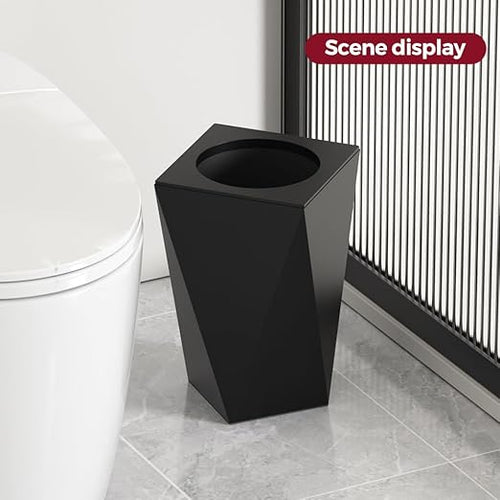 10L/2.6GAL Modern Open top Garbage canBlack Bathroom tarsh canSmall Wastebasket for BathroomBedroomOfficeLiving RoomHotel (Black)