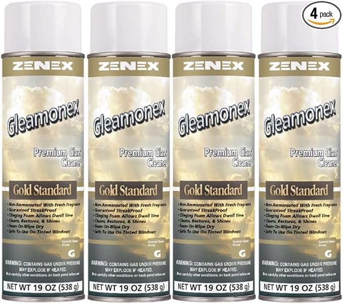 Zenex Gleamonex Glass Cleaner. 4 net 19 oz. Cans.
