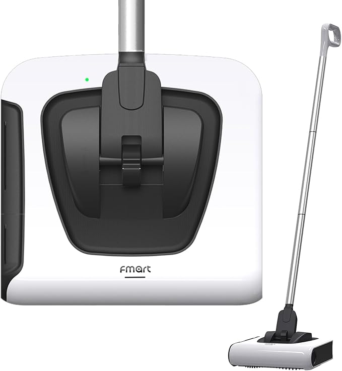 FMART FM-009 Cordless Electric Floor Sweeper — Lightweight One-Hand Operation with Flexible Handle Quiet Design Powerful High-Speed Edge Brush for Hard Floors Corners &amp Low-Pile Carpets