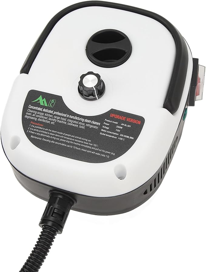 JTLB High Temp High Pressure Handheld Steam Cleaner Multi Purpose Steam Machine for Kitchen Grease Air Conditioner &amp Car Detailing (White)