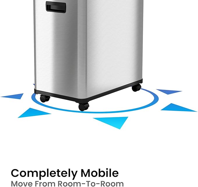 iTouchless 16 Gallon Touchless Sensor Kitchen Trash Can and Recycle Bin with Wheels 61 Liter Stainless Steel Dual-Compartment (2 x 8 Gallon) Combo Recycling and Garbage Trashcan