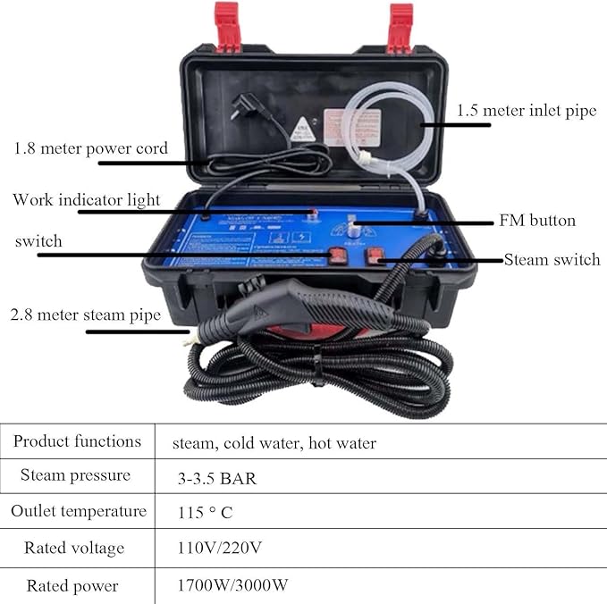 High Pressure Handheld SteamHandheld High Temperature Portable CleanerHigh Temperature Portable SteamerFor Cleaning220V-3000W