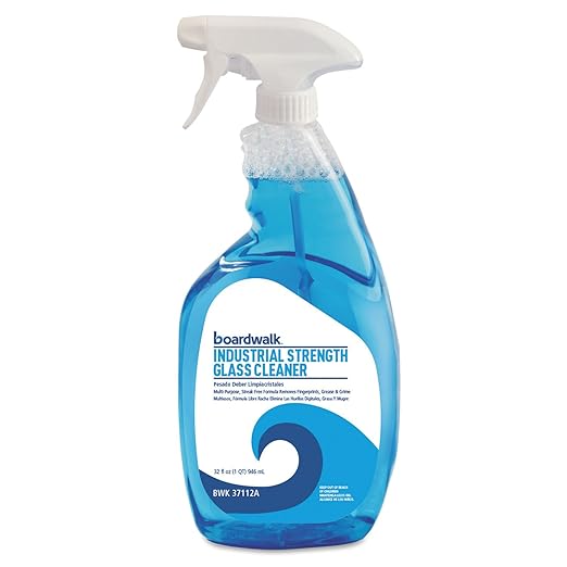 Boardwalk BWK37112A Industrial Strength Glass Cleaner with Ammonia 32 oz Trigger Bottle (Case of 12)