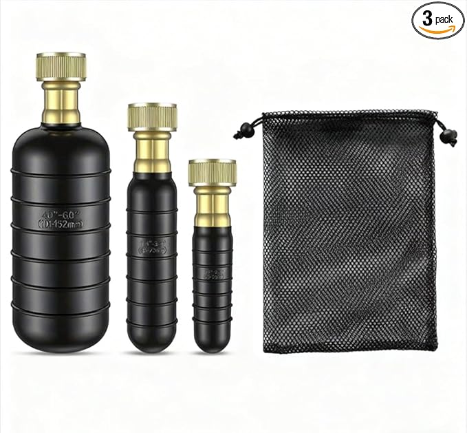 3-Piece Drain Bladder Kit Drain Cleaning Fits 1“ to 6” Pipes Unclogger for Bathroom Sinks Showers