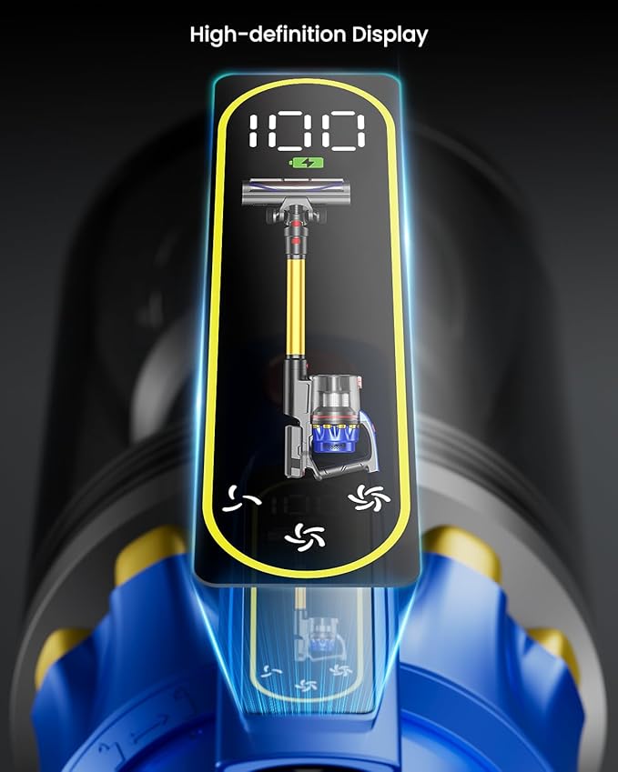Cordless Vacuum Cleaner 650W 55KPA 70Mins Vacuum Cleaners for Home Self-Standing Stick Vacuum with Removable Battery Wall Mount Charging Anti-Tangle Roller Brush for Pet Hair Carpet All Floors