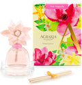 Agraria PetiteEssence 1.7oz Flower and Reed Diffuser Set Hand Crafted Sola Flower Botanical Air Diffusers for Home Magnolia Pink Decorative Diffuser