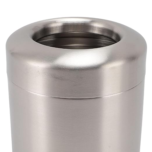 Stainless Steel Trash Bin Trash Cans Metal Garbage Can Modern Round Wastebasket for Bathroom Bedroom Kitchen or Office