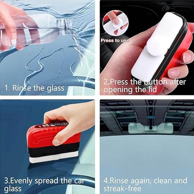 Automotive Oil Film Cleaning Brush 2026 New Glass Cleaning Board Oil Film Remover for Car Window OIL FIlm Brush 2.0 Prevents Rain and Fog CLeaning Glass Brushes (3 OLD 1.0)