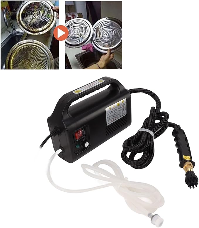 Handheld Steam Cleaner 2500W High Temperature Pressurized Steam Cleaner Portable Cleaning Machine with Brushes Heads for Upholstery Kitchen Bathroom Grout (US-110V)