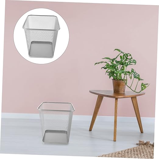 Practical Wire Mesh Trash Can Sturdy Metal Wastebasket for Home Office Kitchen and Bathroom Breathable Design Small Easy to Clean Versatile Garbage Holder