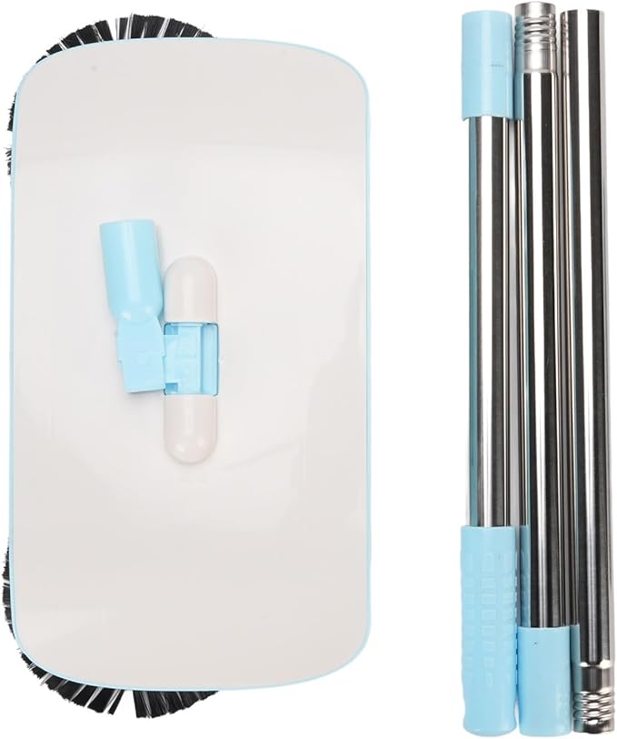 Hand Push Sweeper Sweeping and Mopping Simultaneously Sweeper 180 Degree Rotating Mop with Sealed Dust Compartment Ideal for Hardwood Laminate Marble &amp Ceramic Floors (Blue)