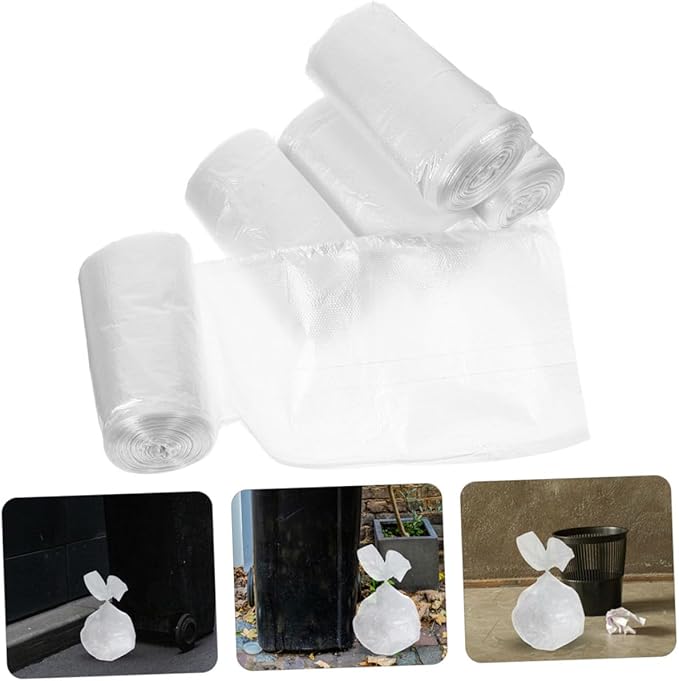 BETOOKY Thickened Plastic Kitchen Trash Bags 300pcs (45x50cm) White Small Wastebasket Liners for Bathroom Bedroom Office Use
